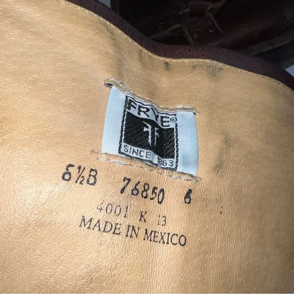 Frye Phillip Harness Tall Brown Leather Equestrian Style Boots 76850 Size 6.5 - Picture 9 of 10